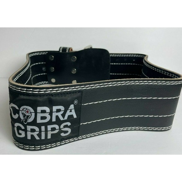 Cobra Grips Weight Power Lifting Belt 4" Wide Premium Genuine Cowhide Adjustable - Picture 1 of 5